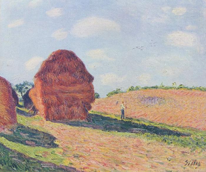 Alfred Sisley Die Strohmieten oil painting image